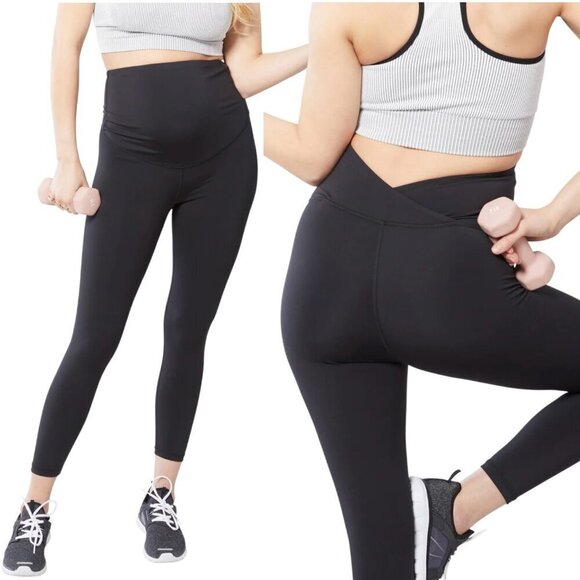 Ingrid & Isabel Pants - Ingrid & Isabel Basics Support Crossover Maternity Leggings Black Small